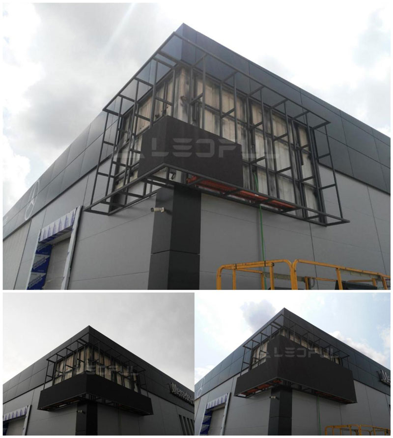 LEDFUL 90 degrees shaped Outdoor LED Screen for Mercedes-Benz