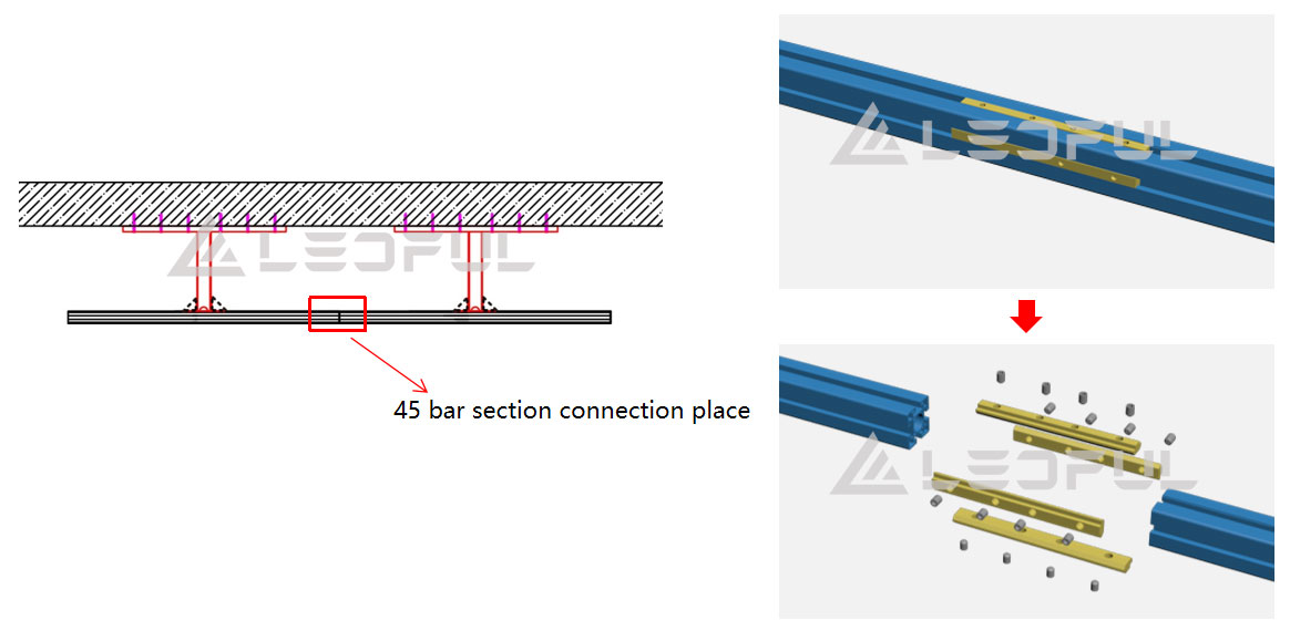 03 Connection of 45 bar section