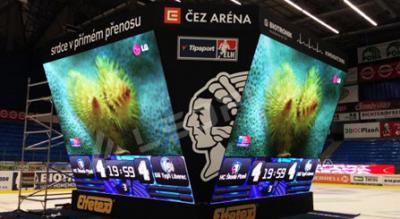Indoor Hanging Four-sided Screens in the Czech Ice Hockey Rink