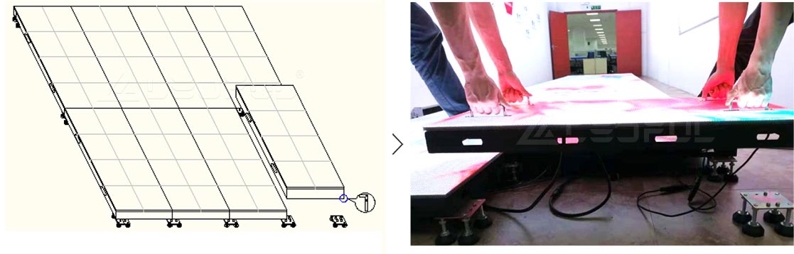 FLOOR LED Display Base Support Installation