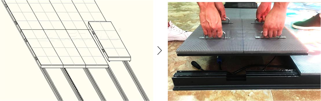 FLOOR LED Display Guide Rail Installation