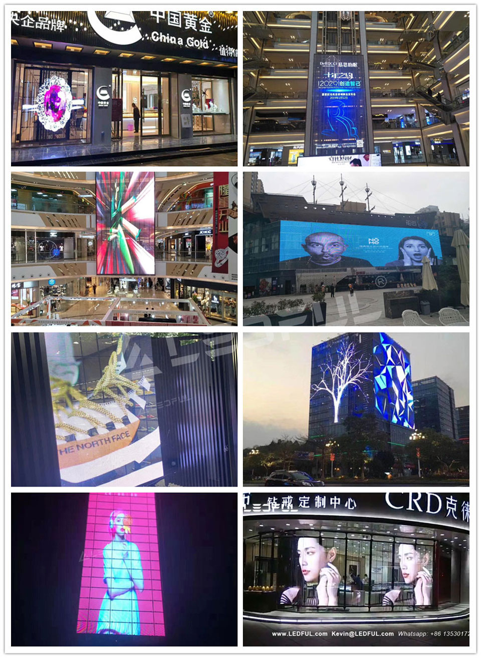 Transparent Giant LED Video Wall In Shopping Mall