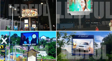 Advertising LED Screen with Pillar Installation Collection