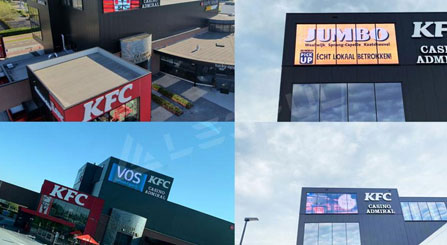 LEDFUL ST15-15 transparent LED display in the biggest KFC in Holland