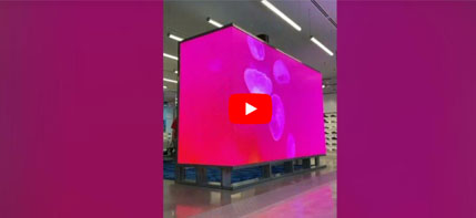 Indoor mall right Angle large LED screen