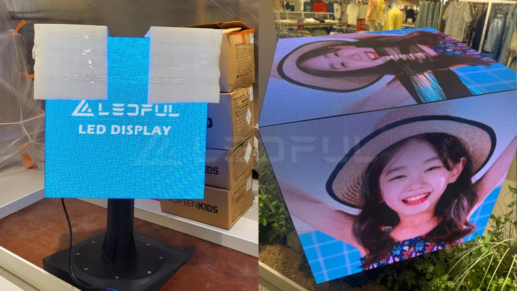 Five-sided Cube Screen for Advertising in South Korea-1