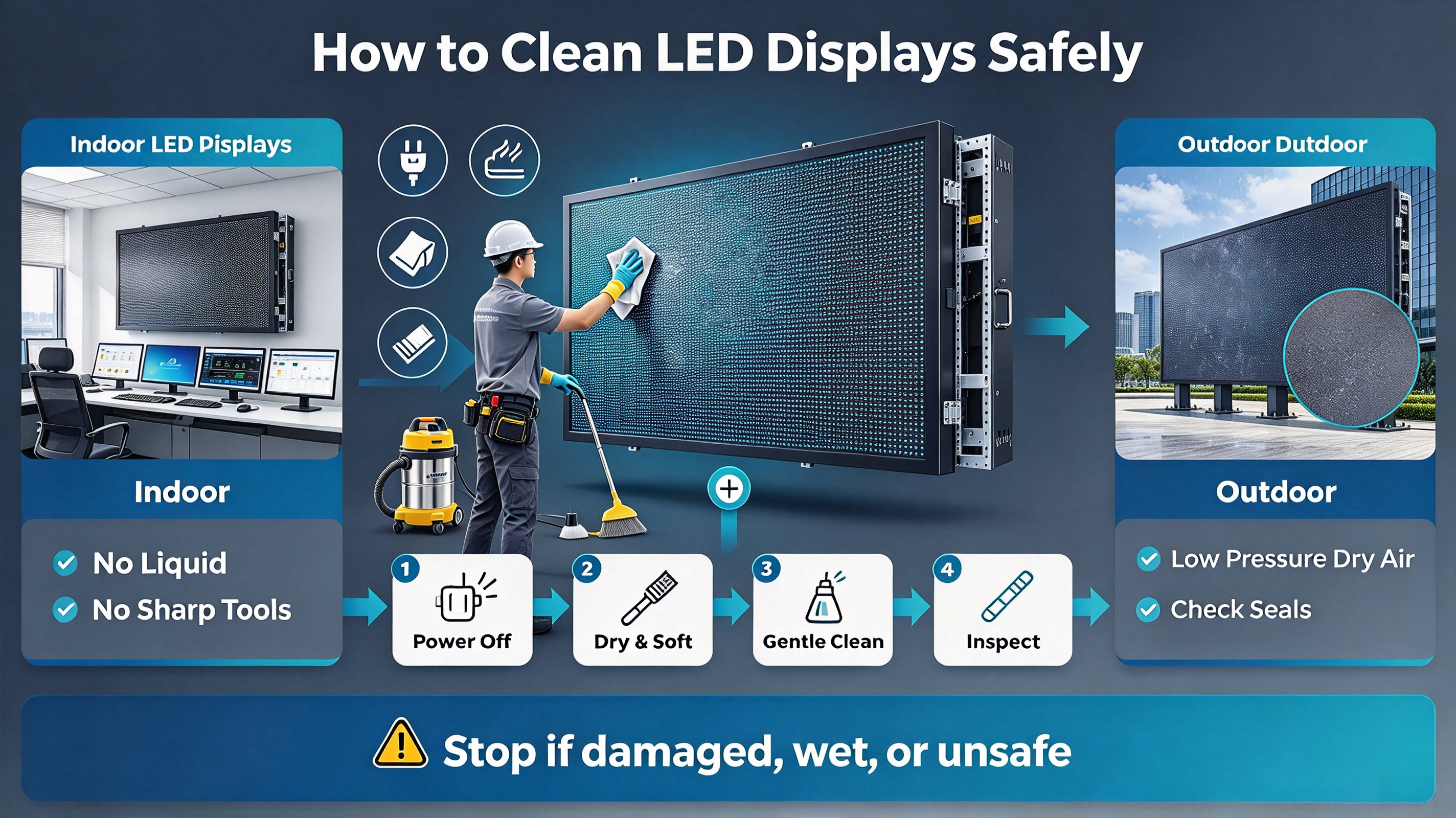 How to Clean Indoor & Outdoor LED Displays Safely